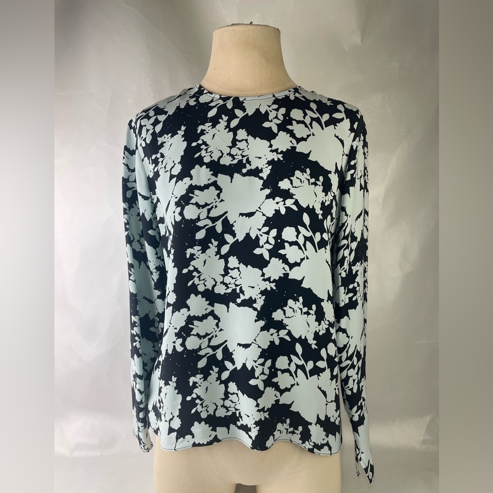 Jenni Kay Me Flowery Long Sleeve Silk Blouse/ Top Size S